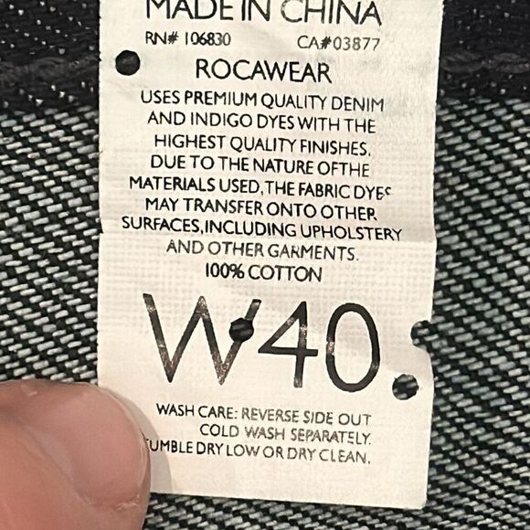 Rocawear Men's Gothic Emo Grunge Regular Fit Skater Jeans 10-683-0 White Label - Picture 9 of 11